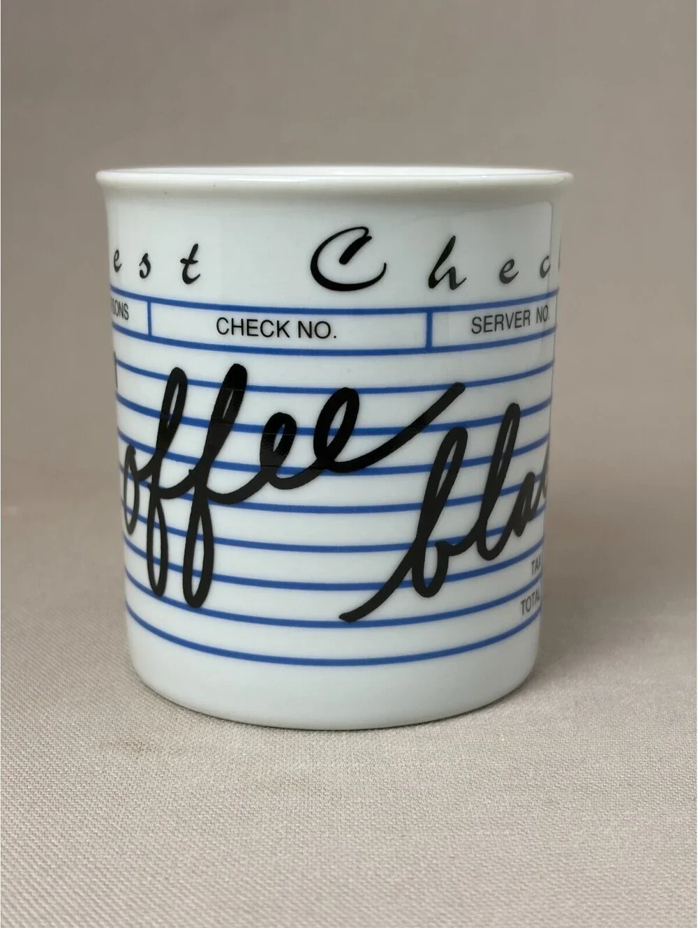 Vintage Style Guest Check Coffee Black Diner Ticket Ceramic Coffee Mug Cup 4 in